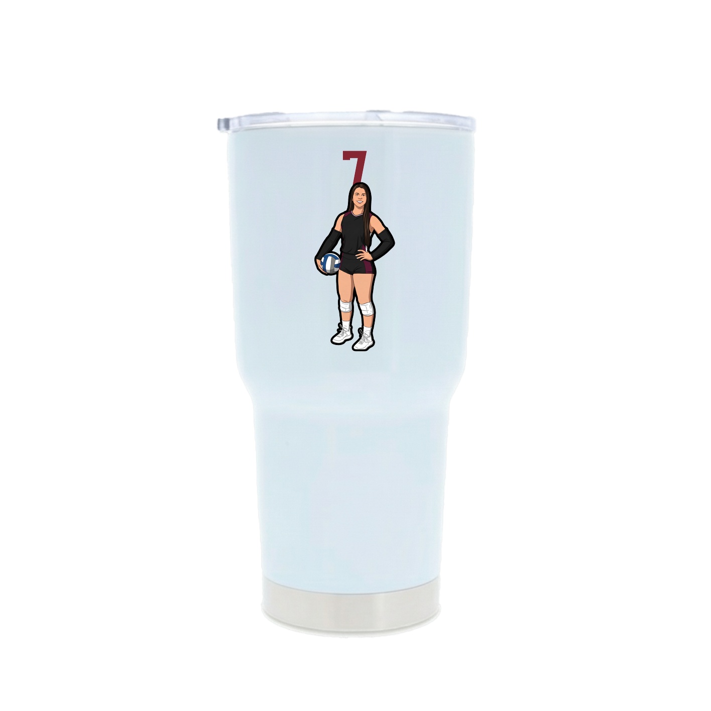 30oz Stainless Steel Tumbler — Number Top in White