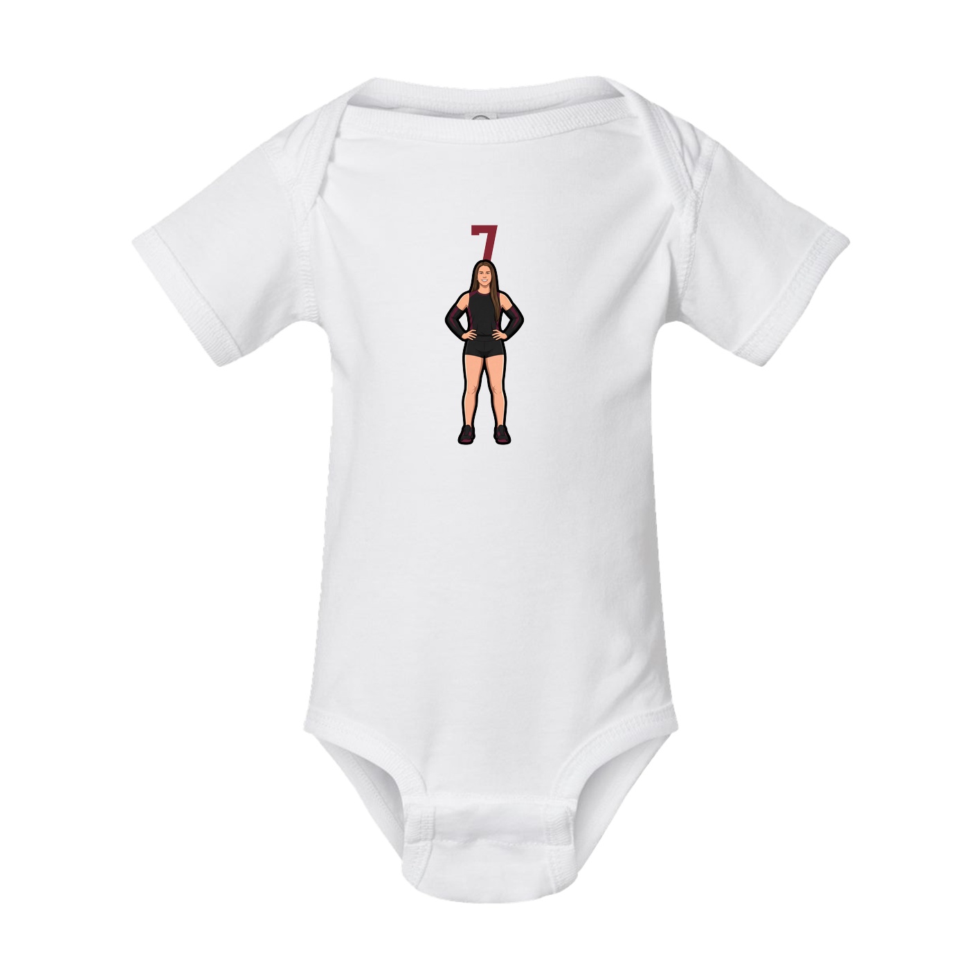 Baby Onesie — Number Top in White