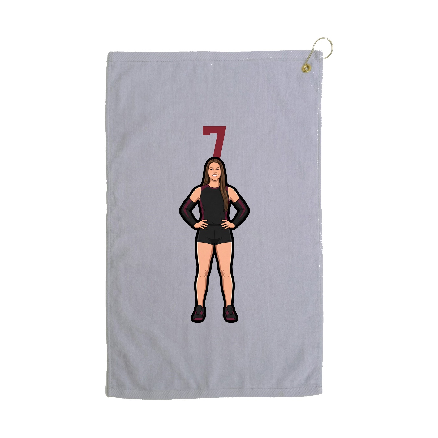 Golf Towel — Number Top in Grey