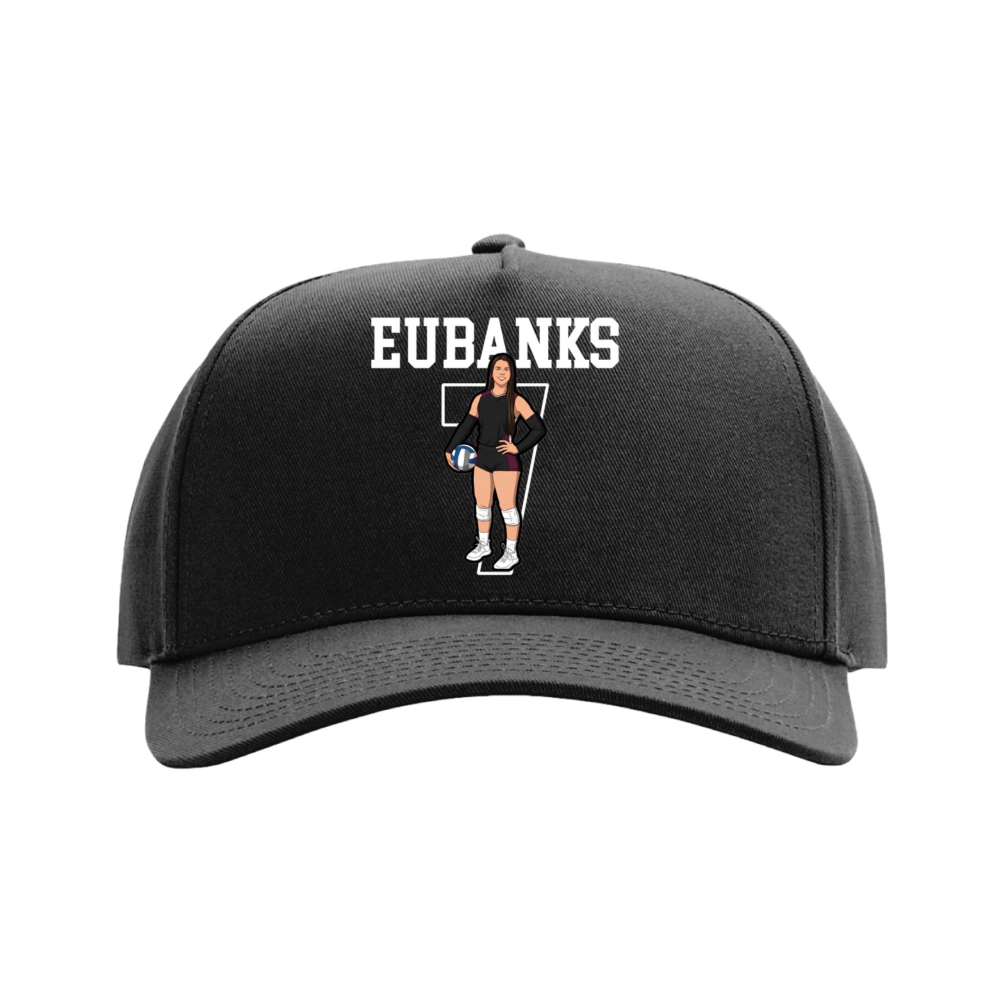 Full Fabric Five-Panel Champ Cap — Shirsey in Black
