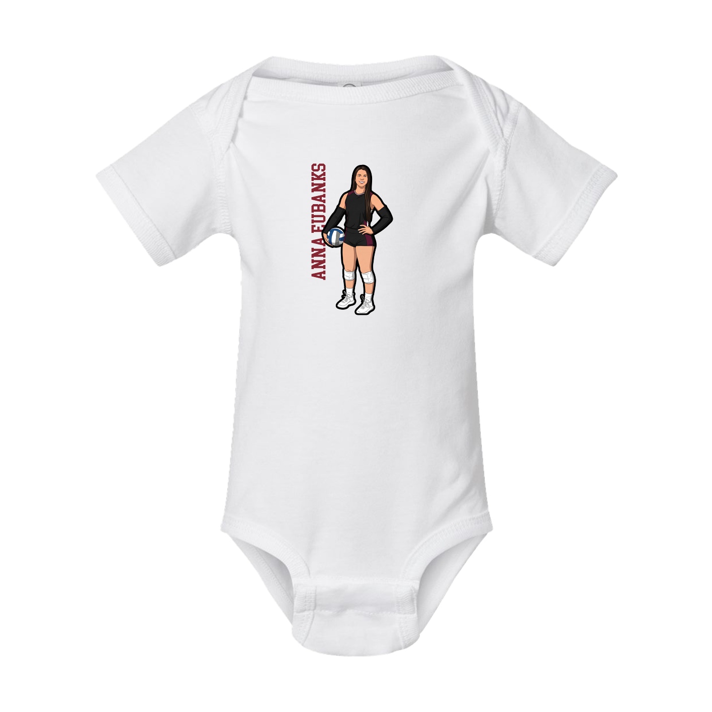 Baby Onesie — Name Vertical in White