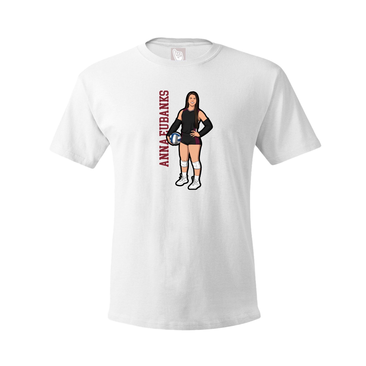 Tee — Name Vertical in White