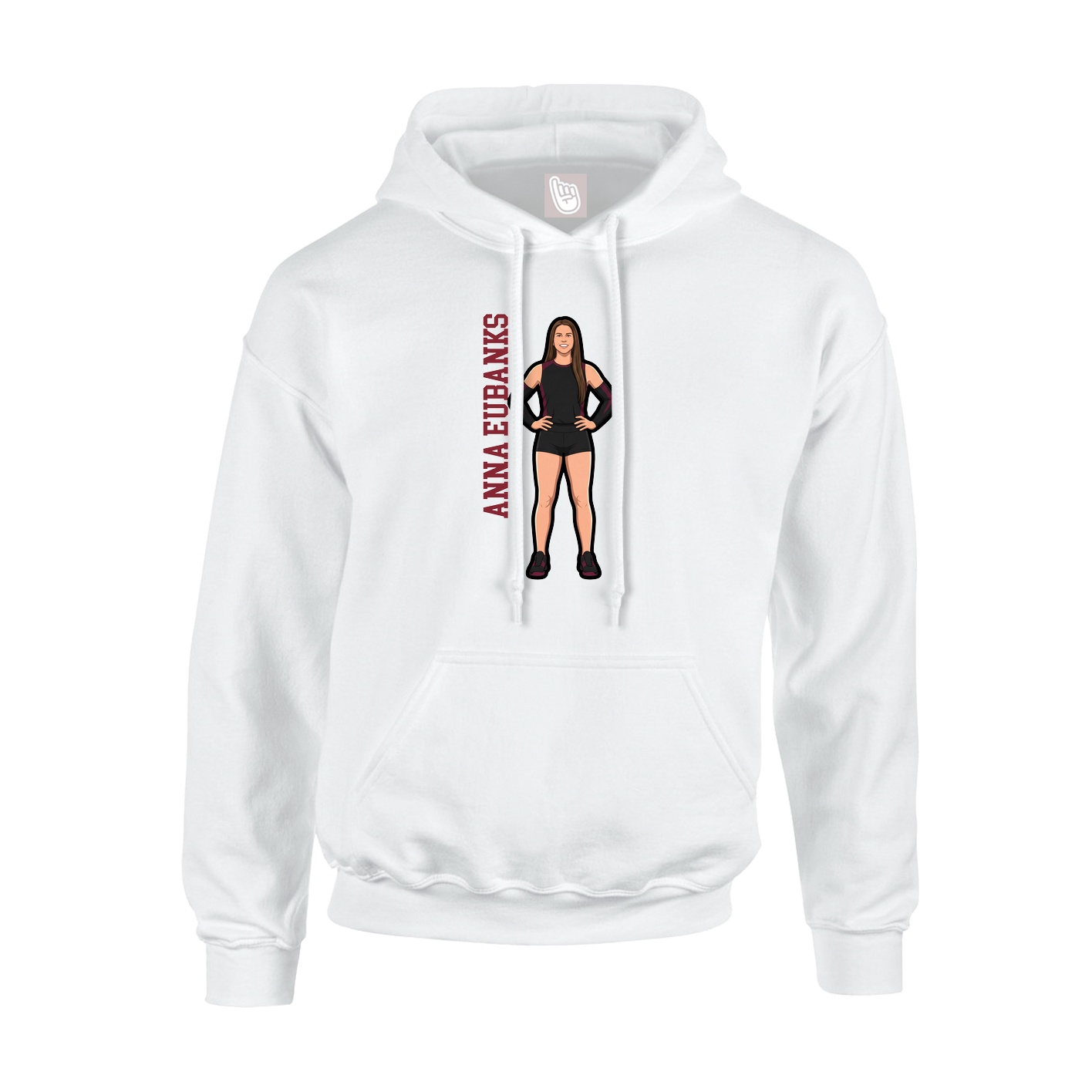 Youth Hoodie — Name Vertical in White