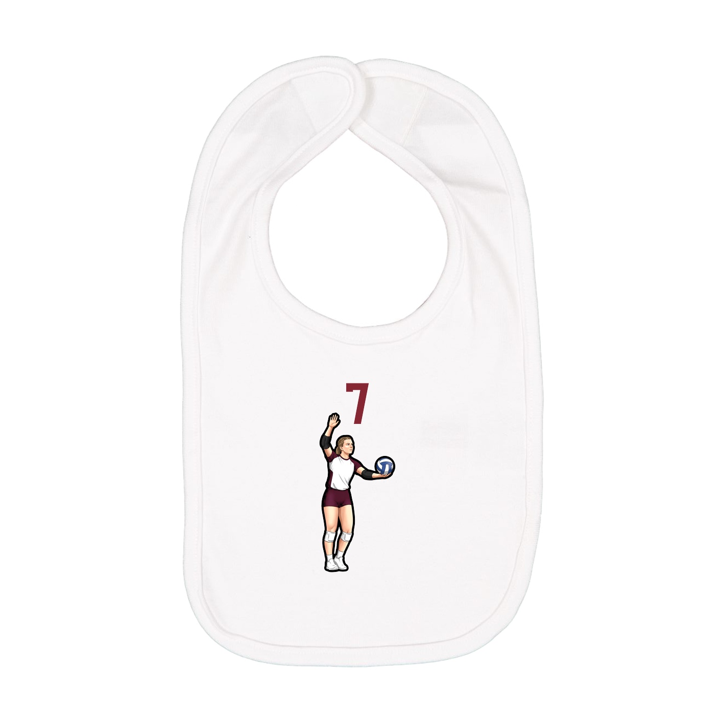 Infant Bib — Number Top in White