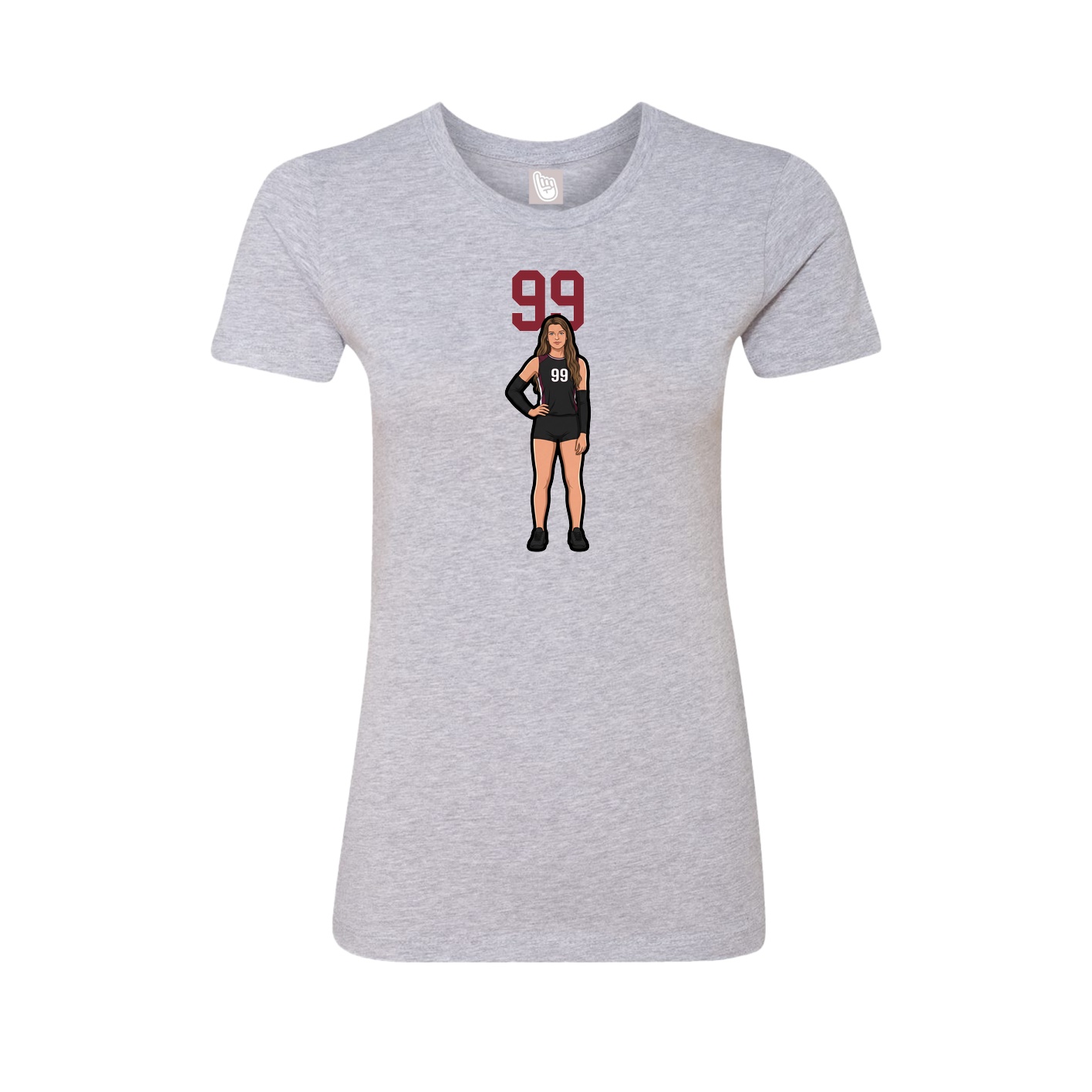 Womens Tee — Number Top in Grey