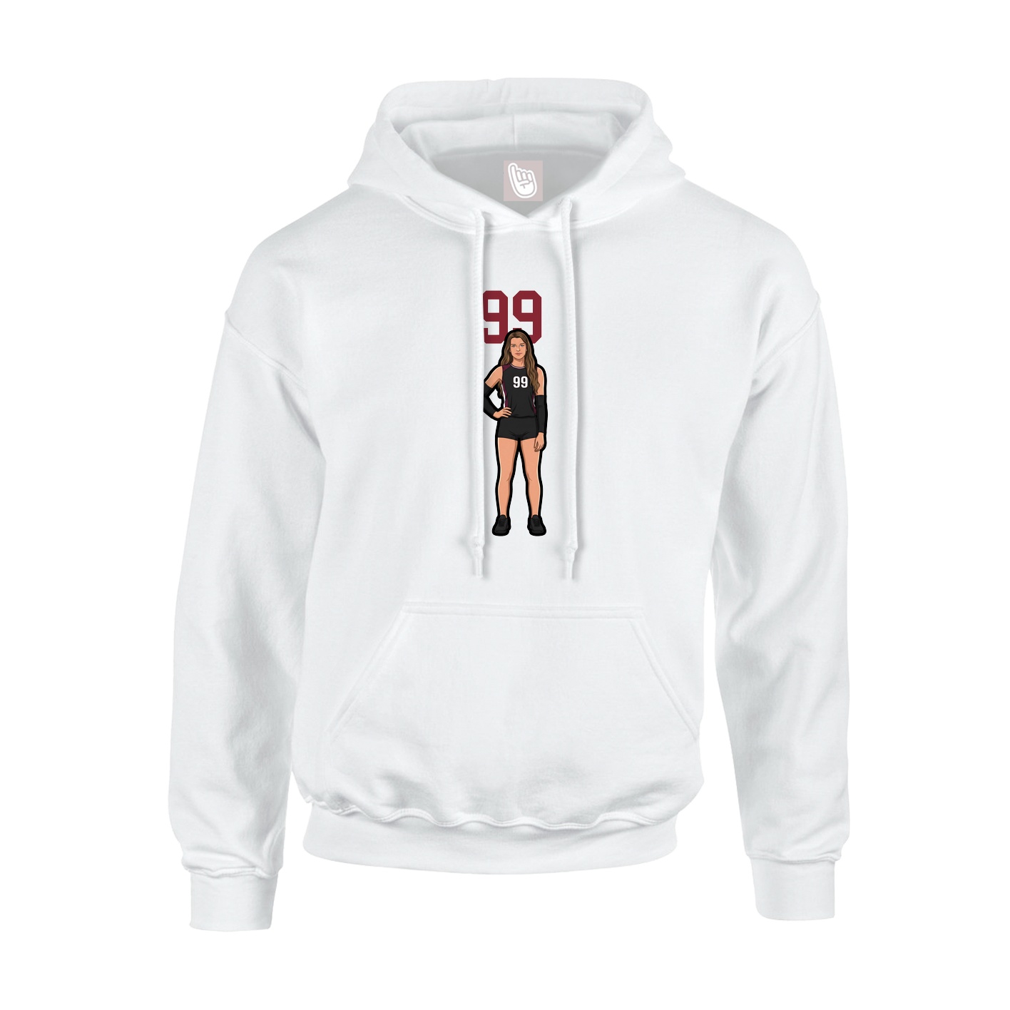 Hoodie — Number Top in White