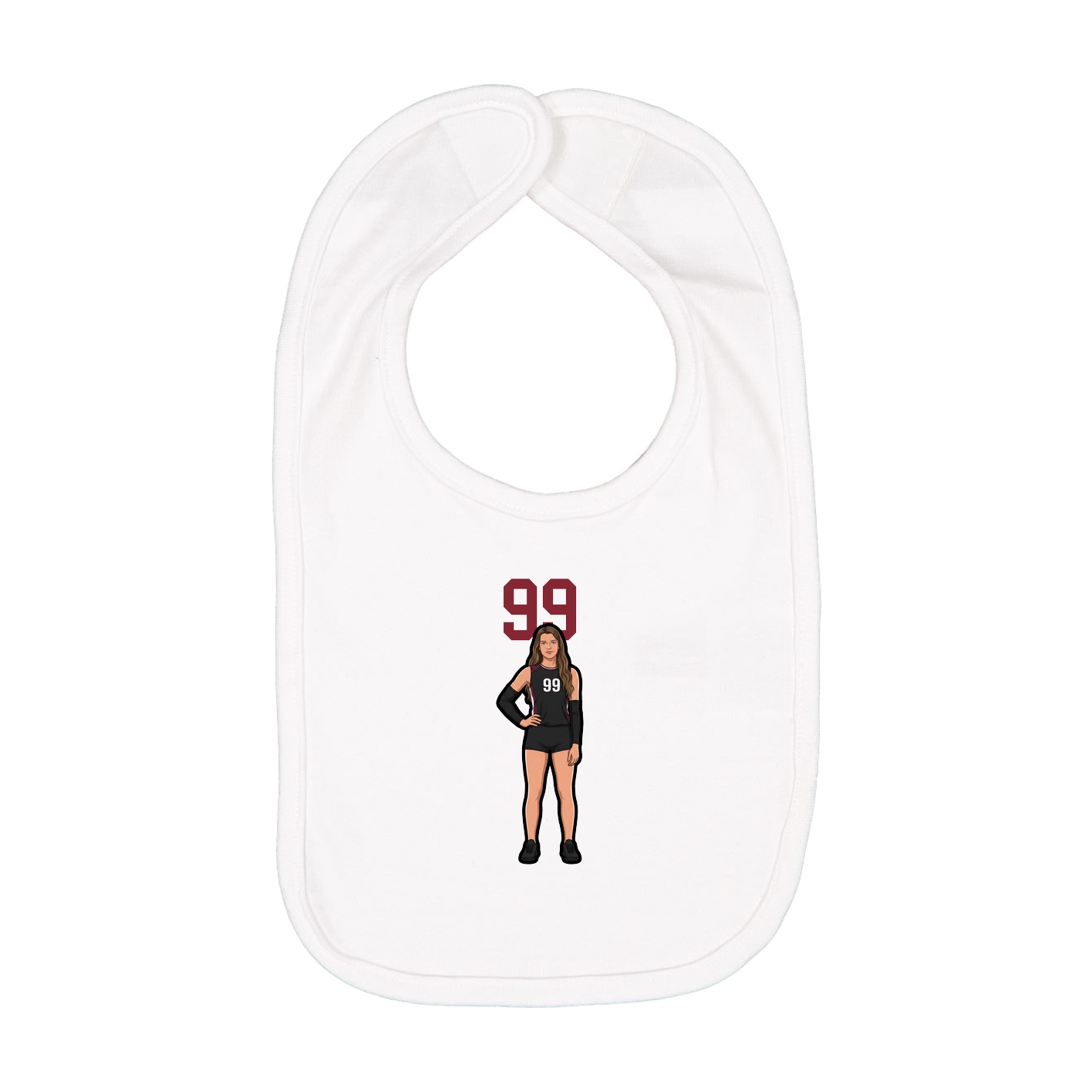 Infant Bib — Number Top in White