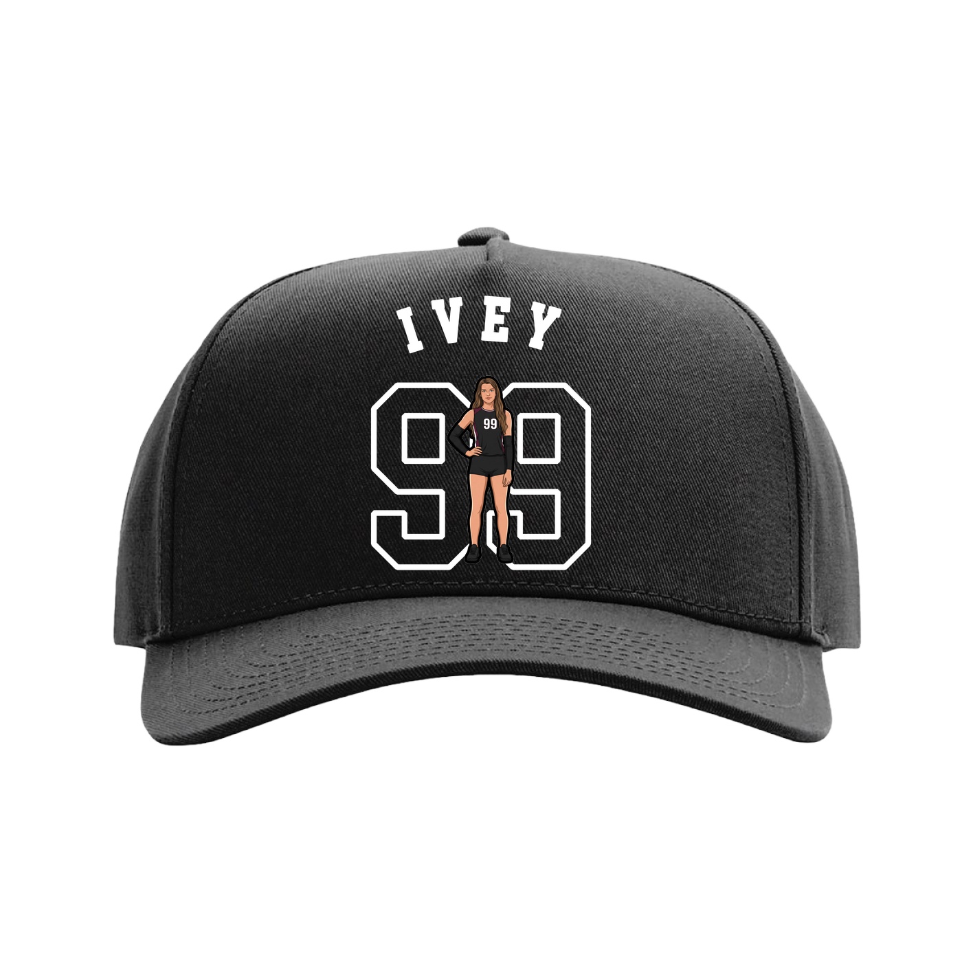 Full Fabric Five-Panel Champ Cap — Shirsey Arch in Black