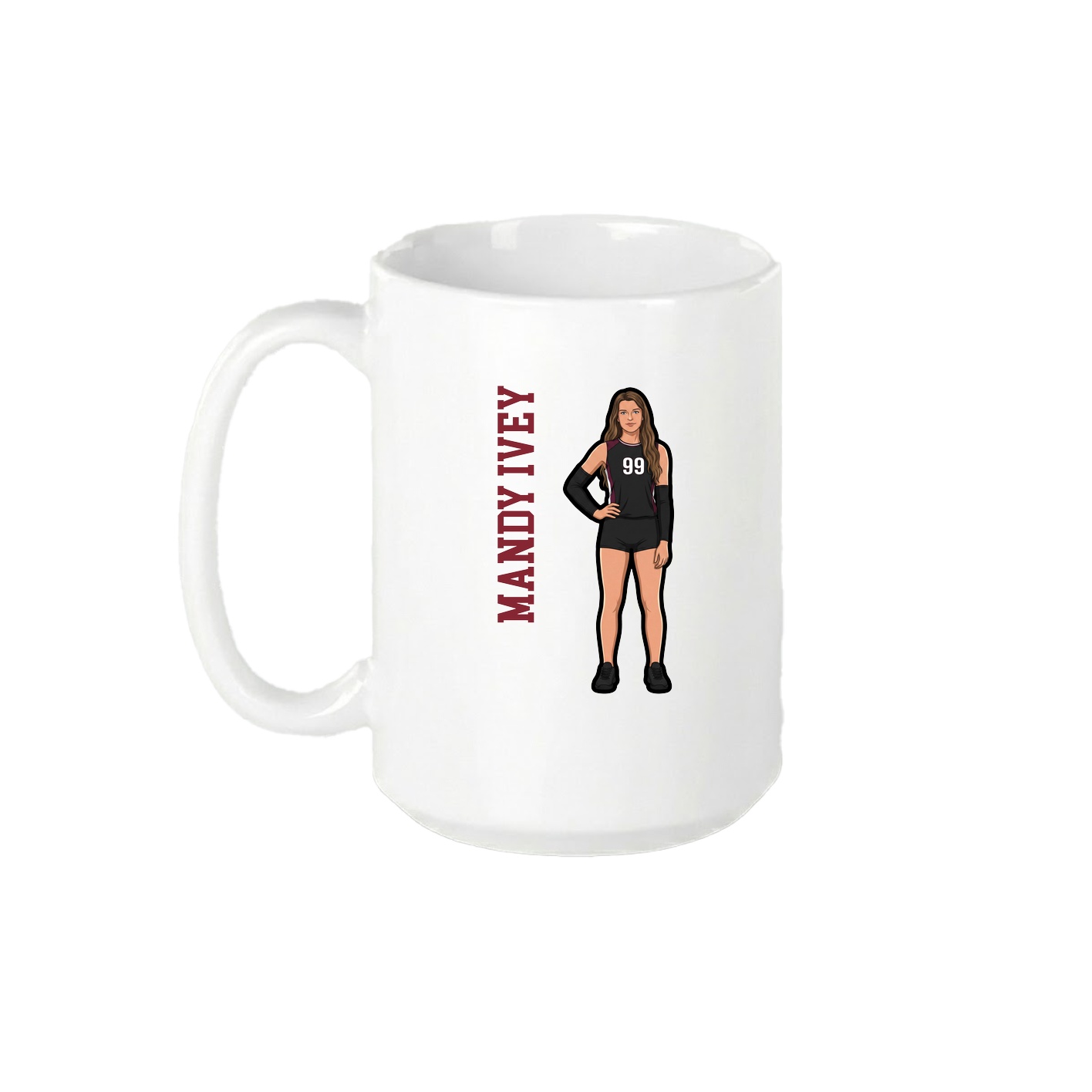 15oz Coffee Mug — Name Vertical in White