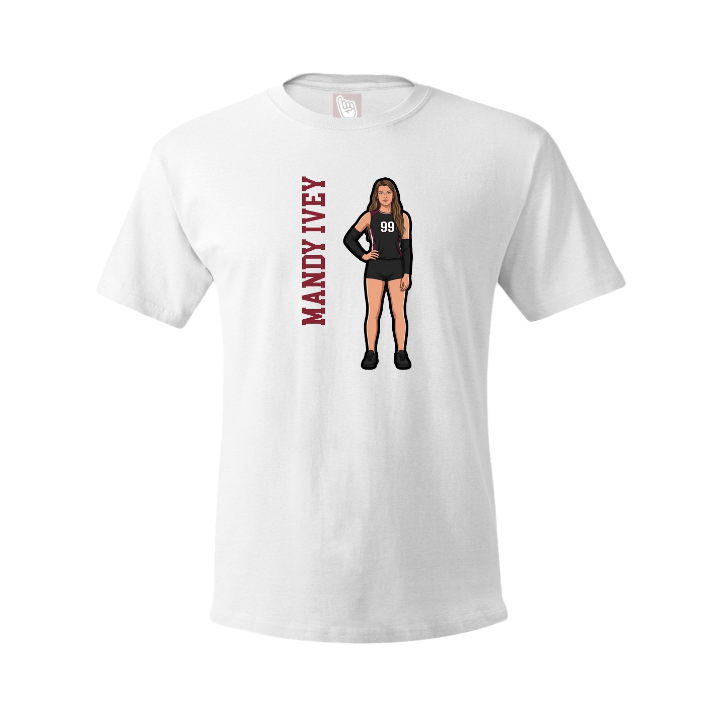 Tee — Name Vertical in White