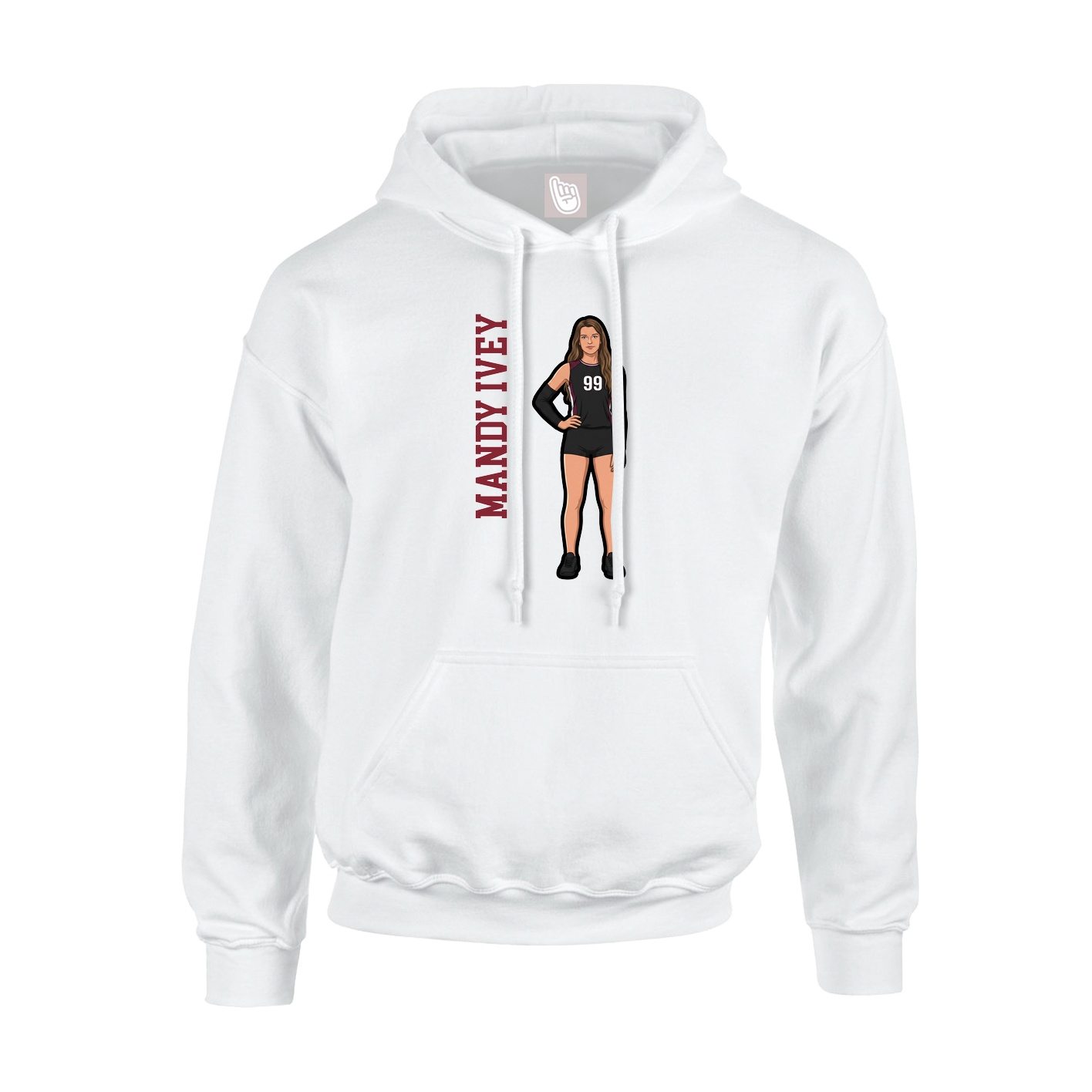 Youth Hoodie — Name Vertical in White