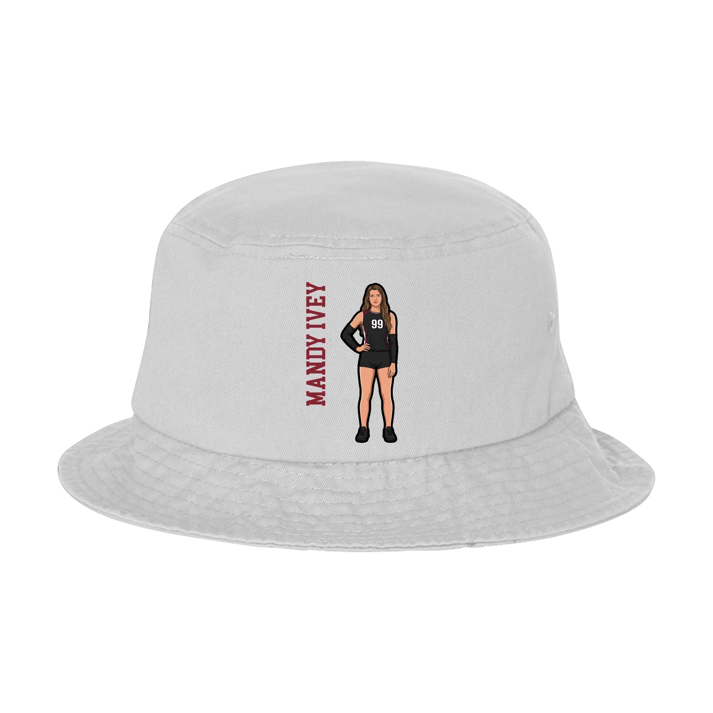 Bucket Cap — Name Vertical in White