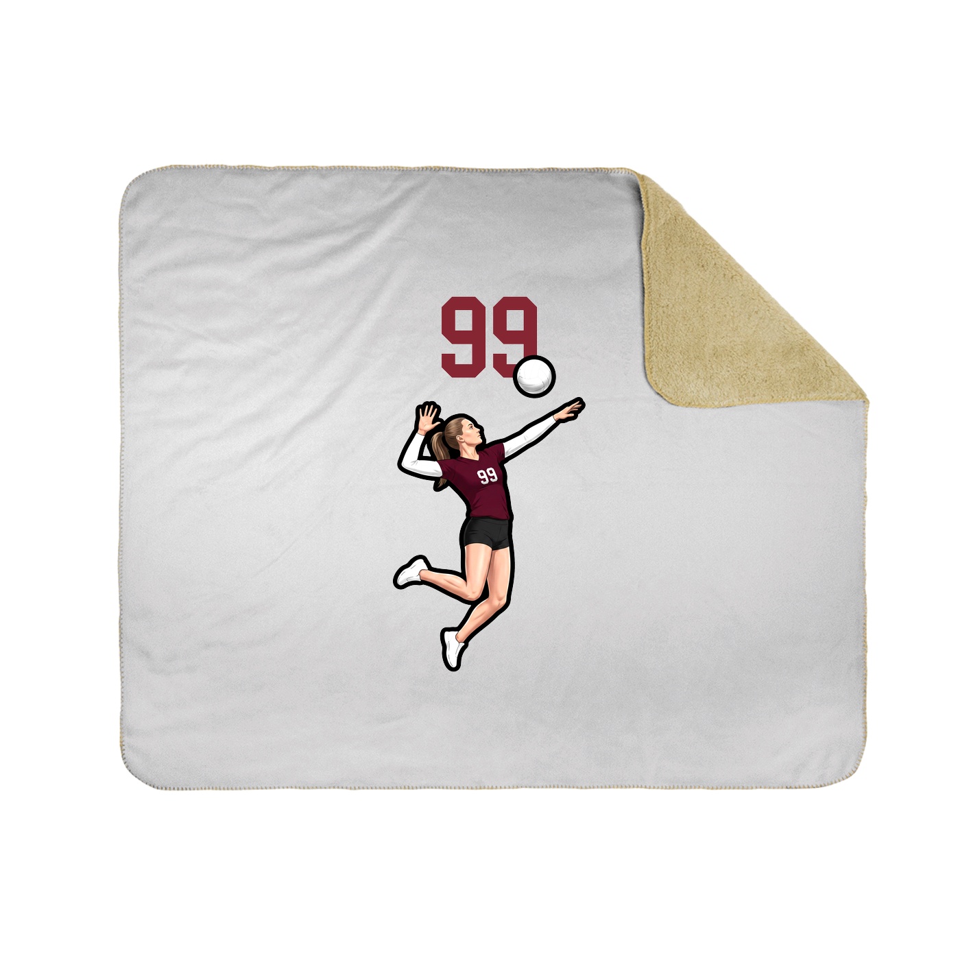 Throw Blanket — Number Top in White