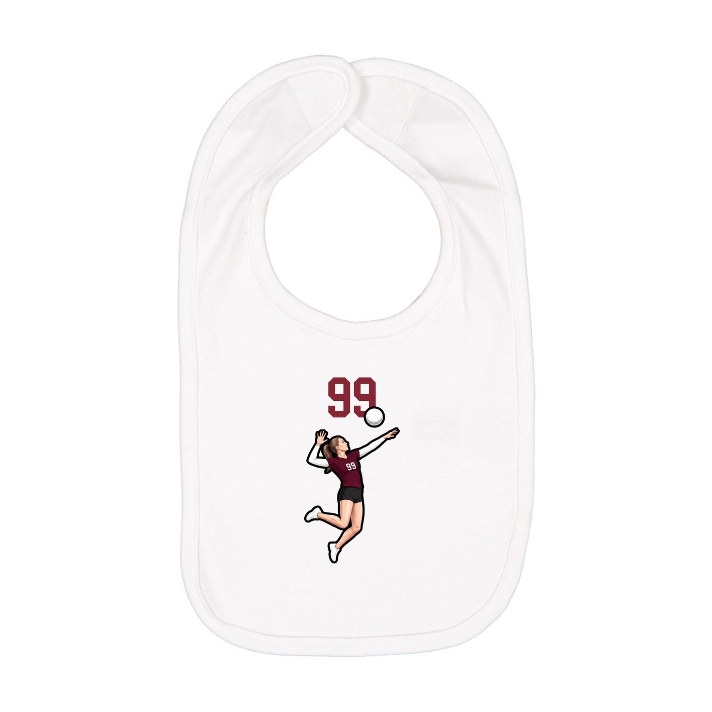 Infant Bib — Number Top in White