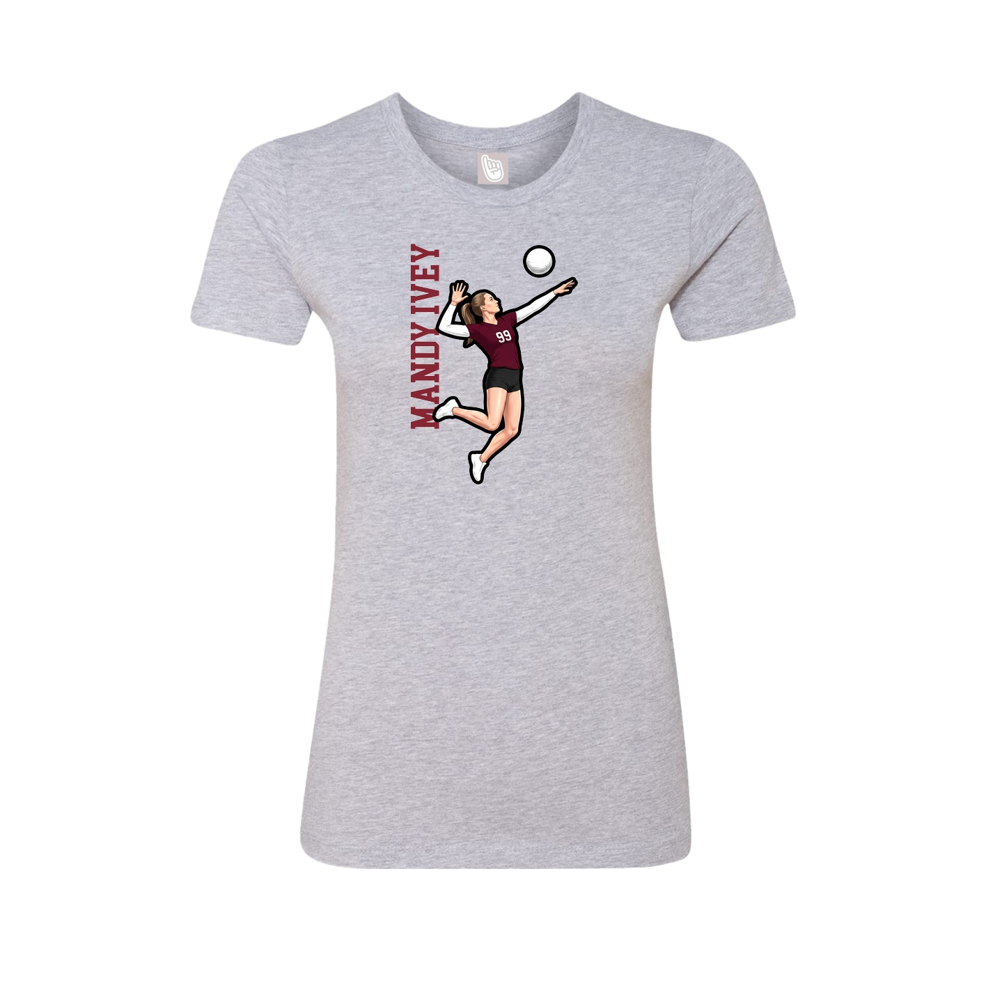 Womens Tee — Name Vertical in Grey