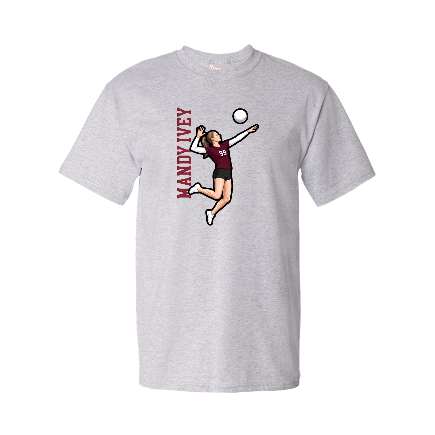 Youth Tee — Name Vertical in Grey