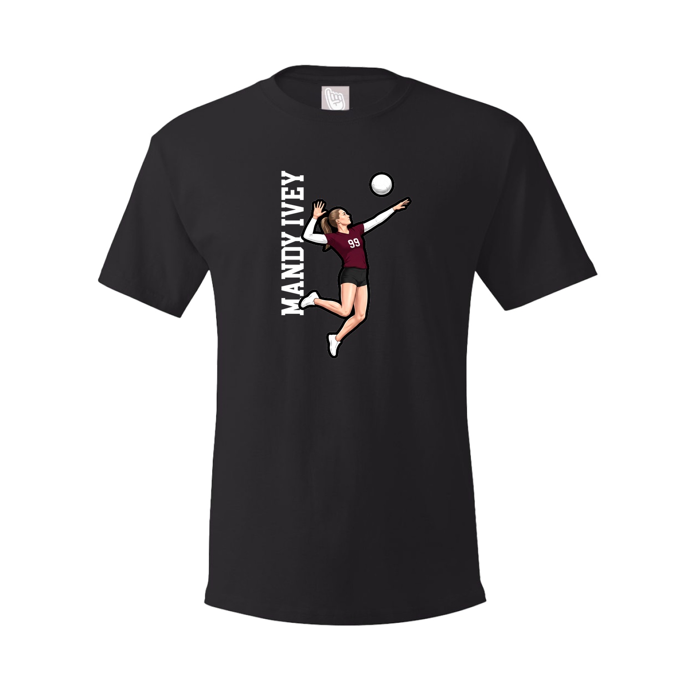 Youth Tee — Name Vertical in Black