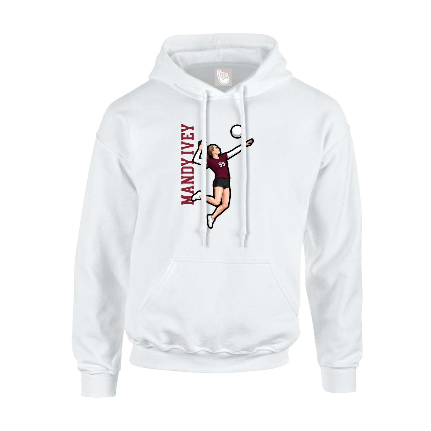 Youth Hoodie — Name Vertical in White