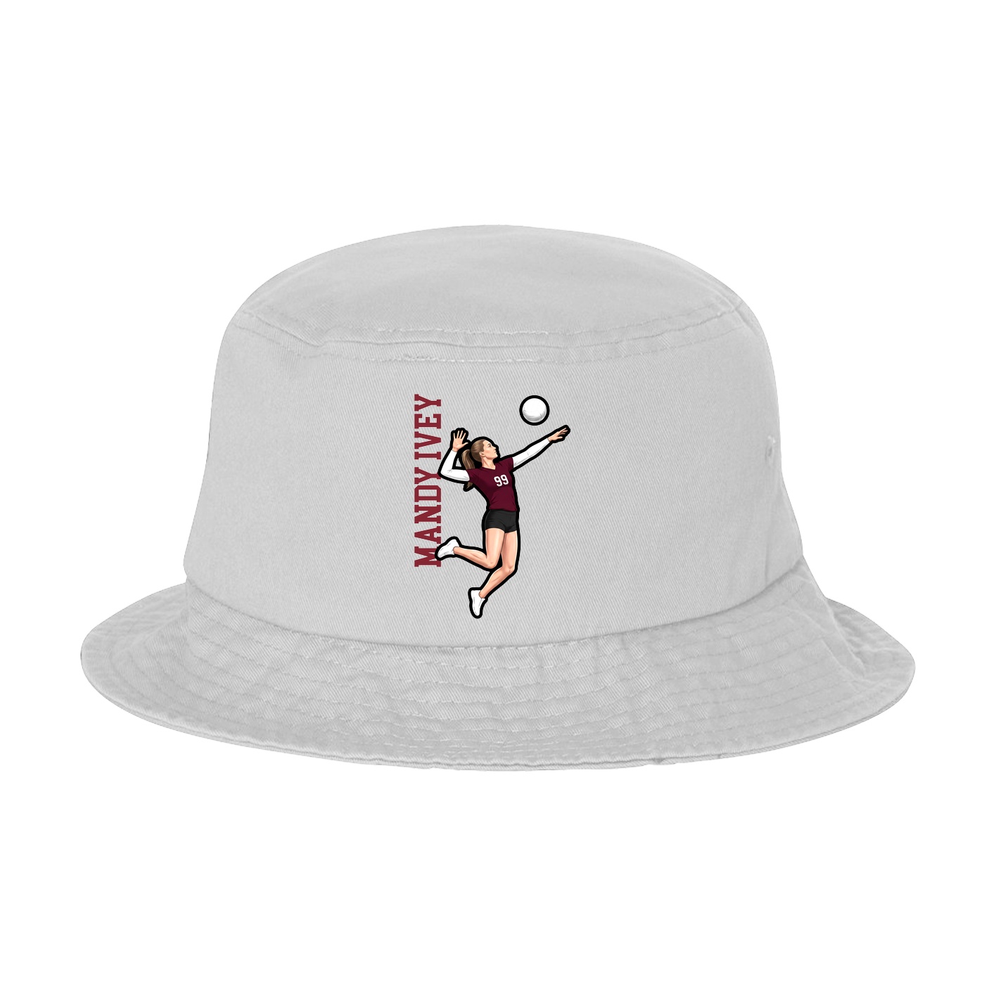 Bucket Cap — Name Vertical in White