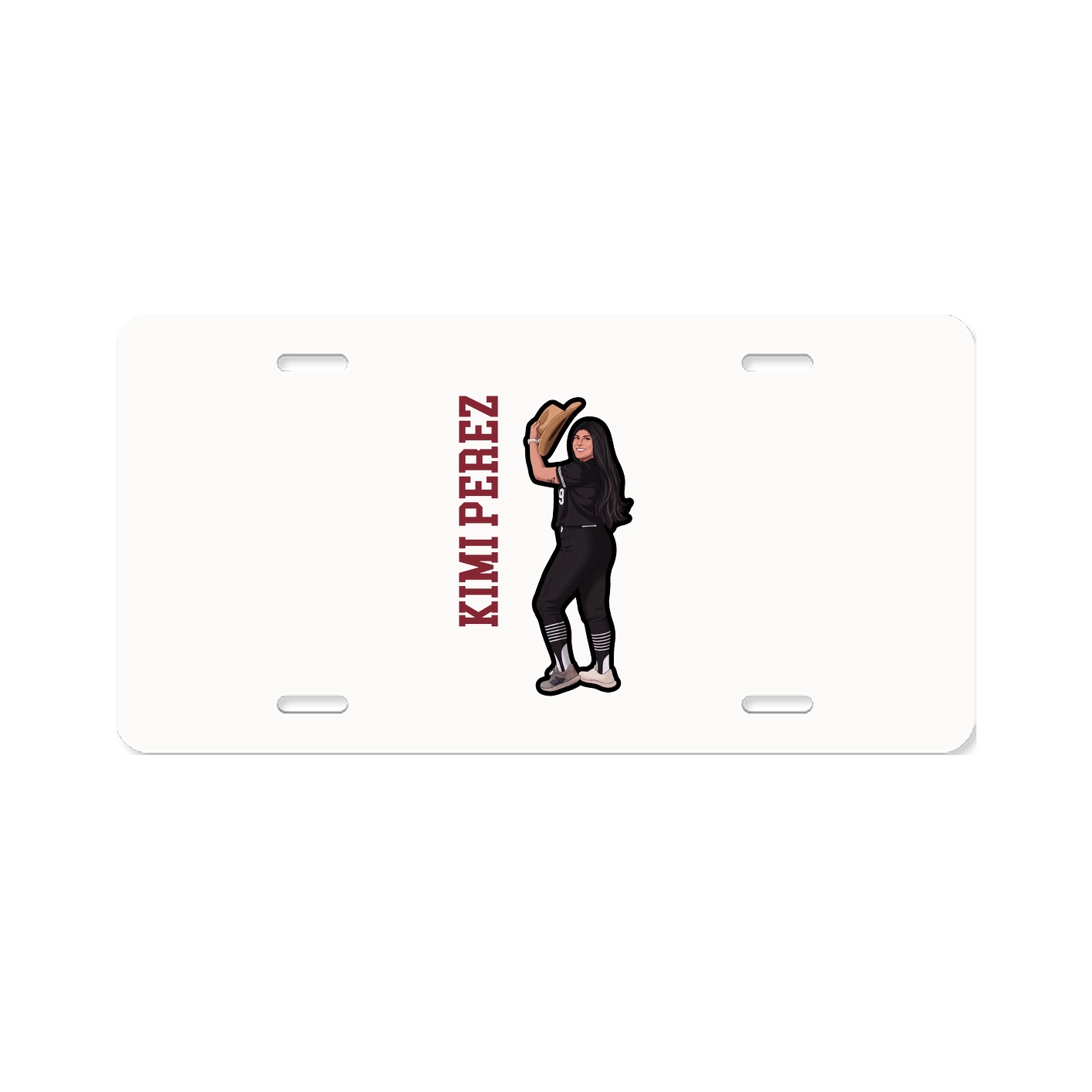 License Plate — Name Vertical in Classic