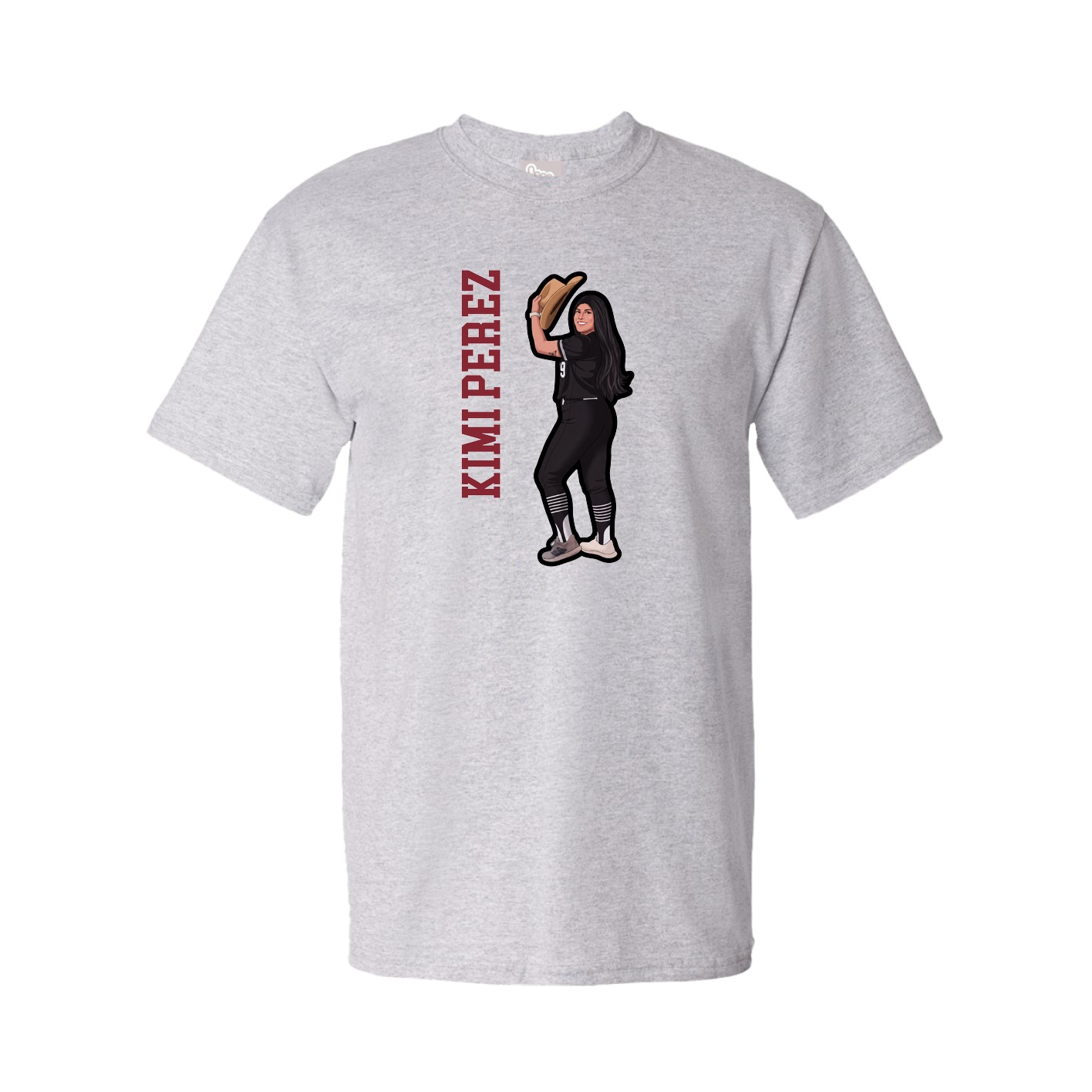 Tee — Name Vertical in Grey