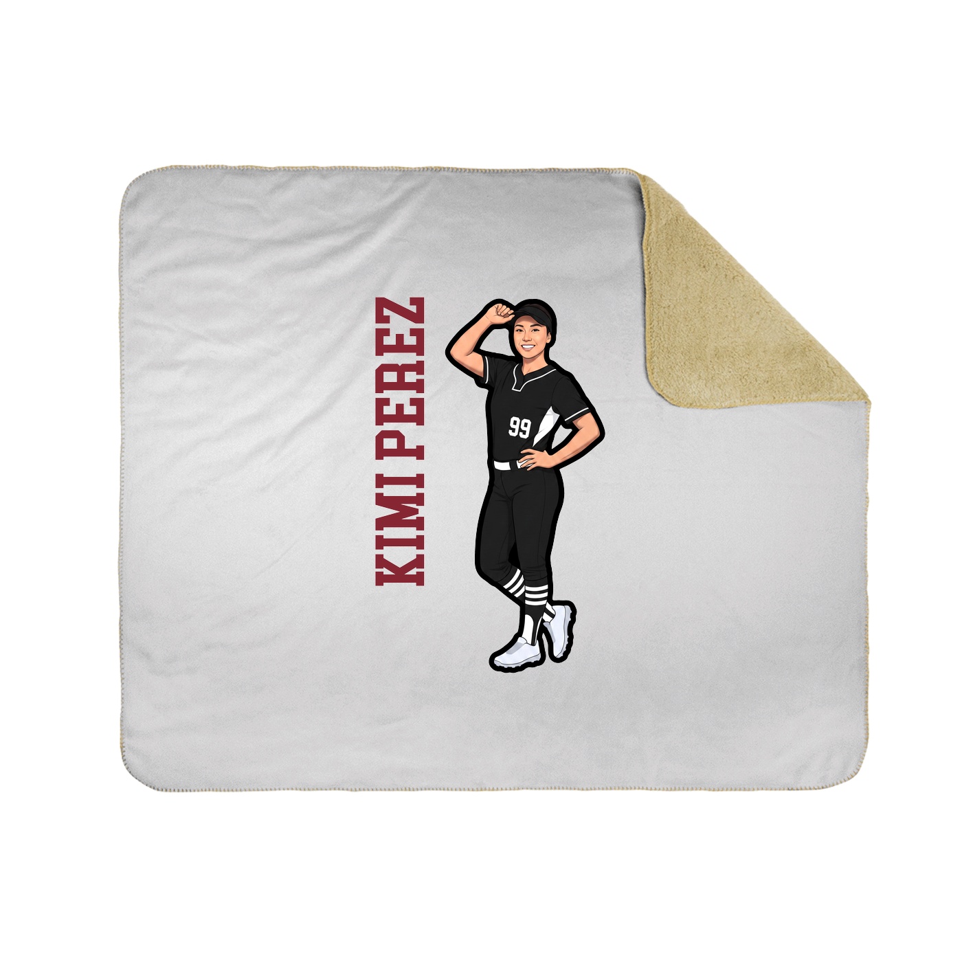 Throw Blanket — Name Vertical in White