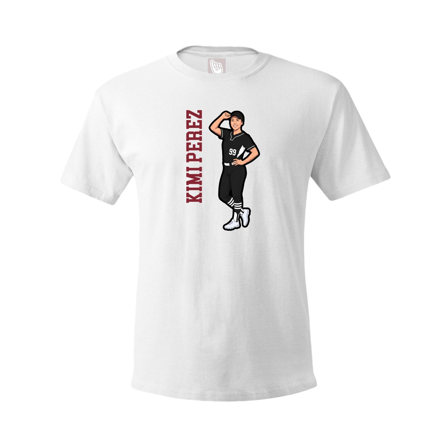 Tee — Name Vertical in White