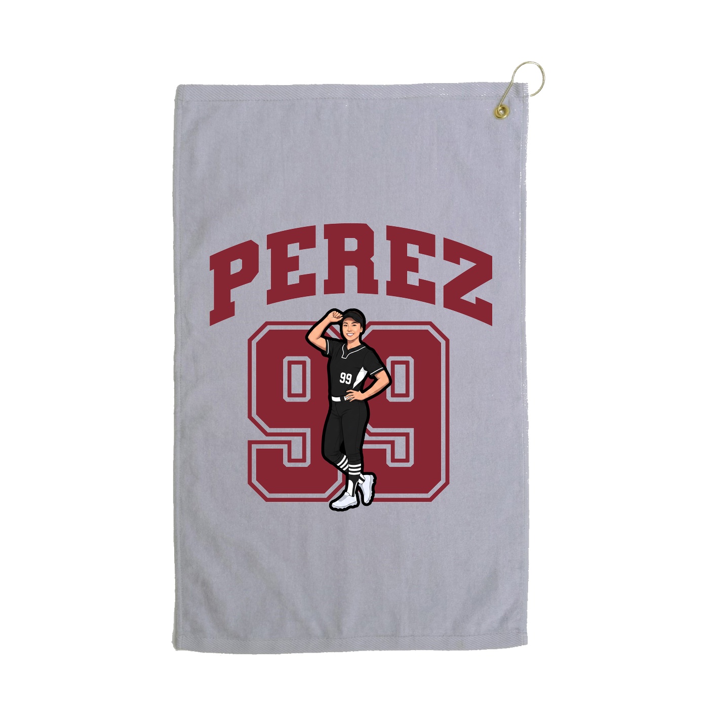 Golf Towel — Number in Grey
