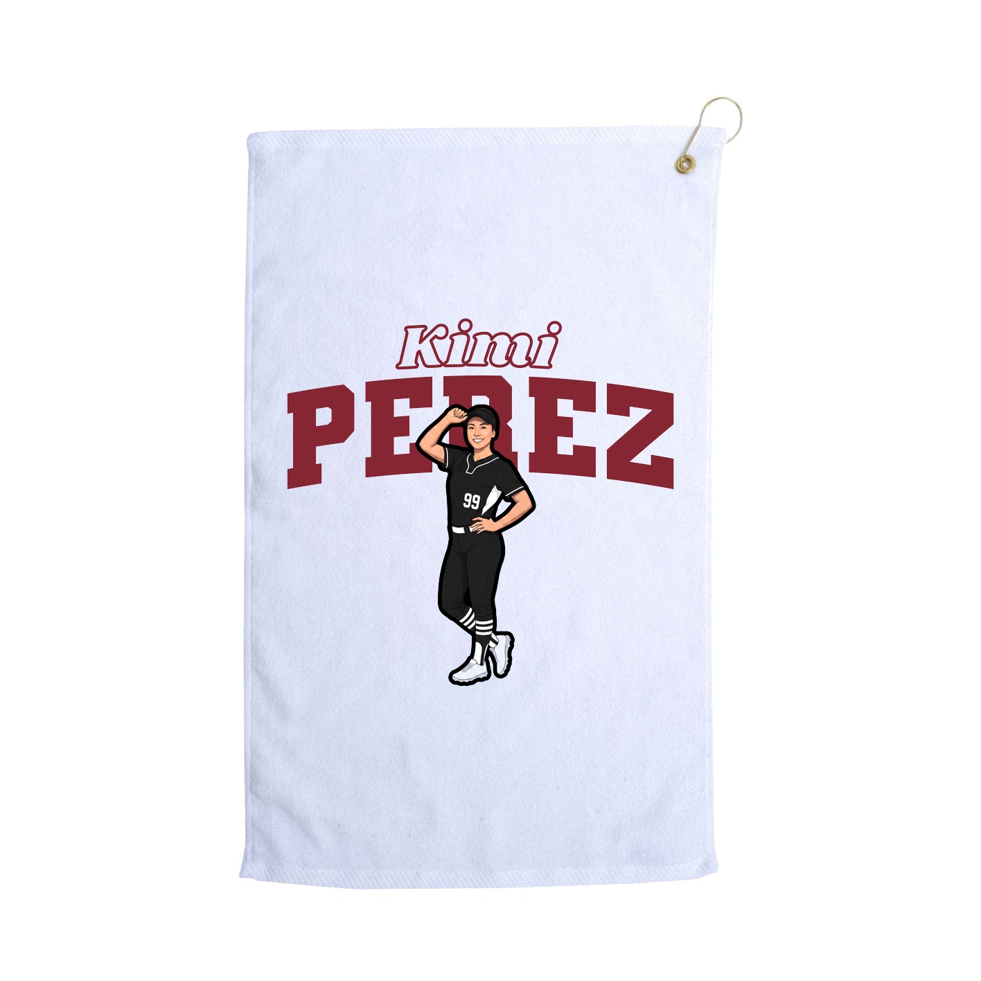Golf Towel — Name Arch in White