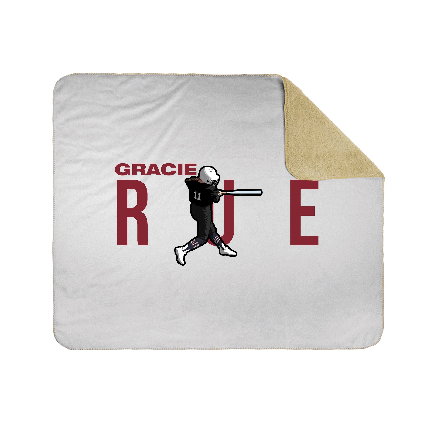 Throw Blanket — Player Name in White