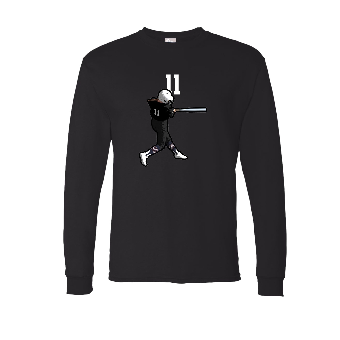 Long Sleeve Tee — Number Top in Black