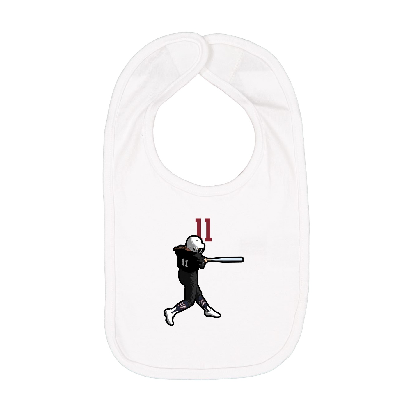 Infant Bib — Number Top in White