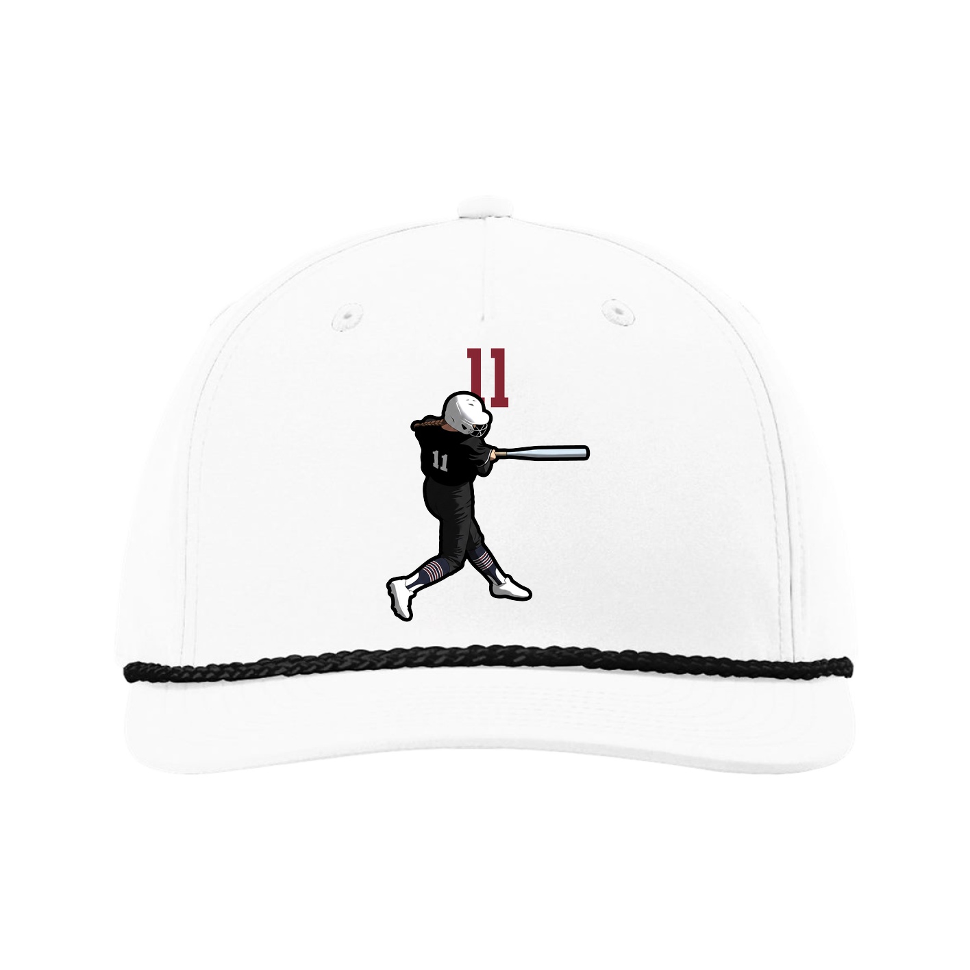 Five-Panel Classic Rope Cap — Number Top in White