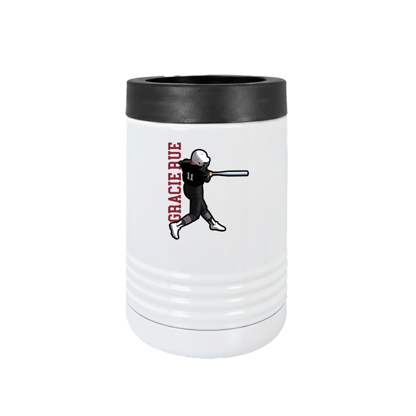 Beverage Holder — Name Vertical in White