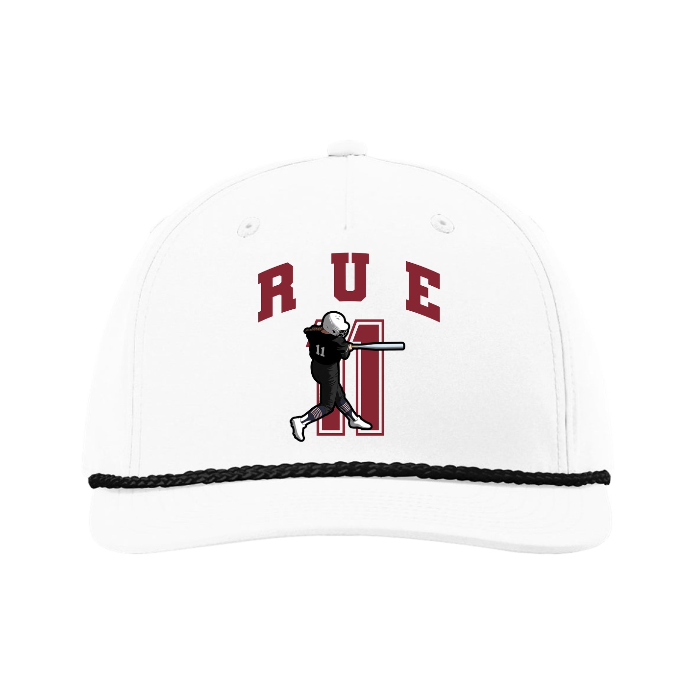 Five-Panel Classic Rope Cap — Number in White