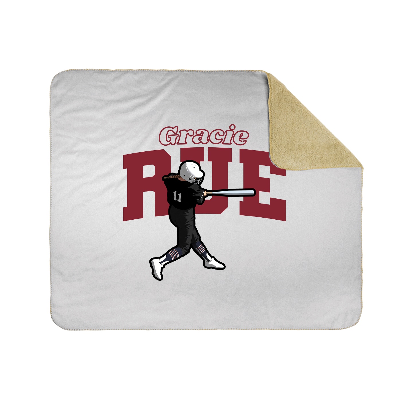 Throw Blanket — Name Arch in White