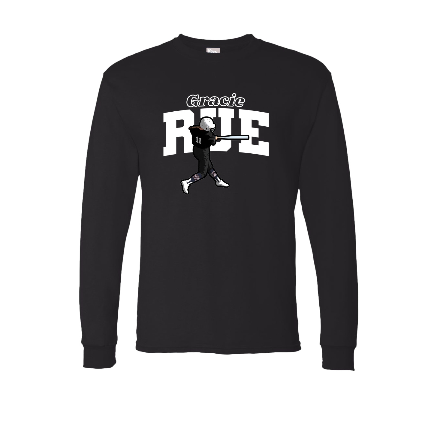 Long Sleeve Tee — Name Arch in Black