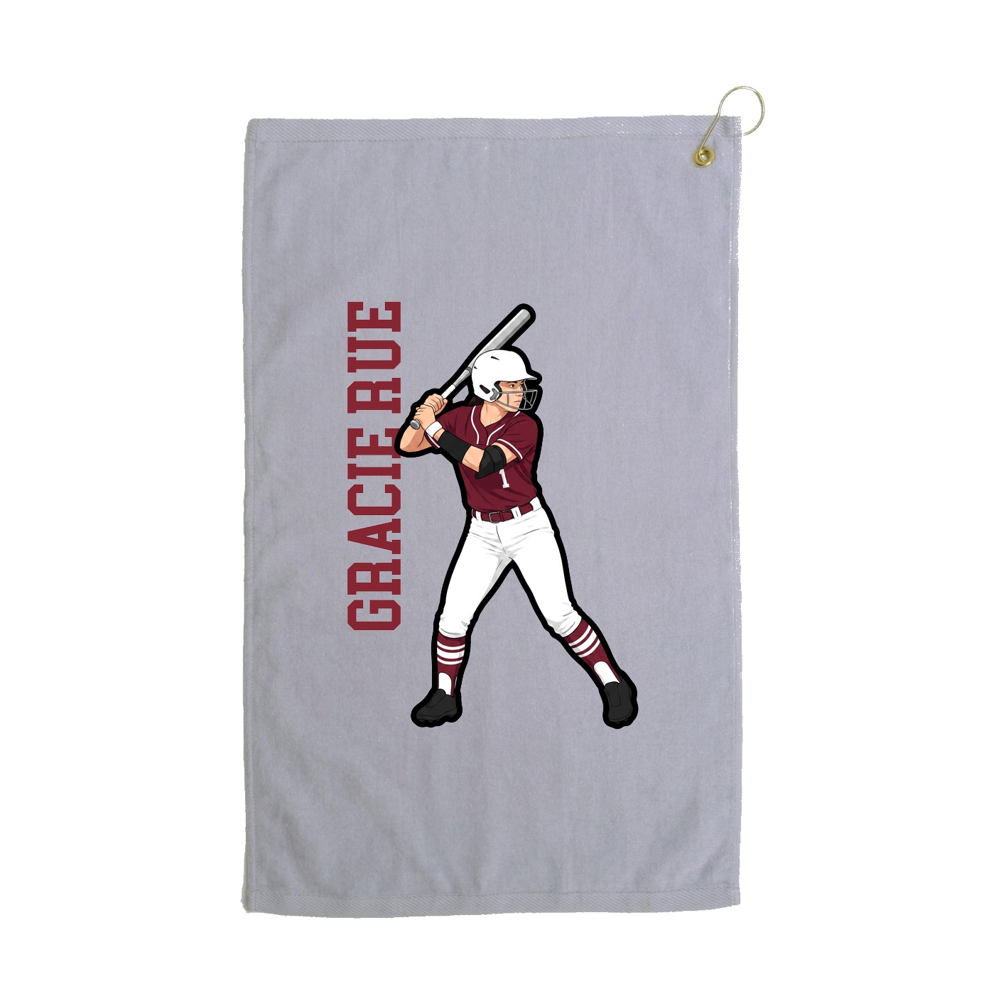 Golf Towel — Name Vertical in Grey