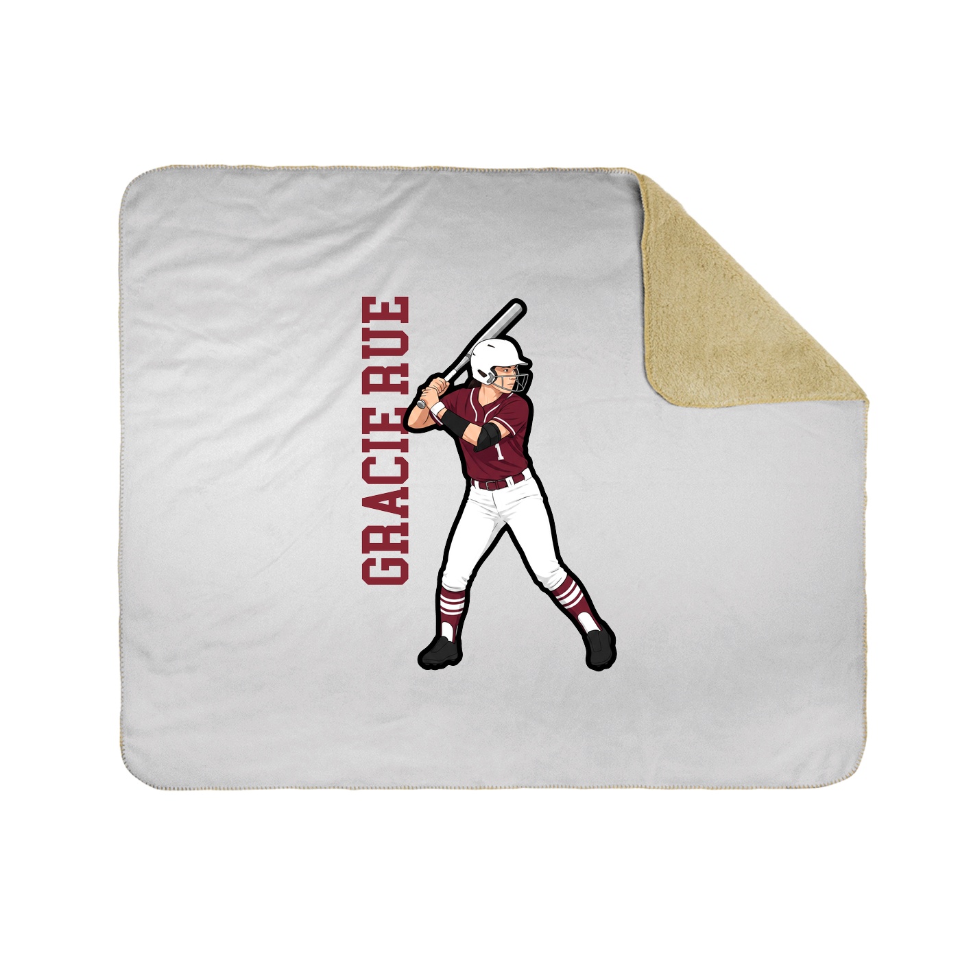 Throw Blanket — Name Vertical in White