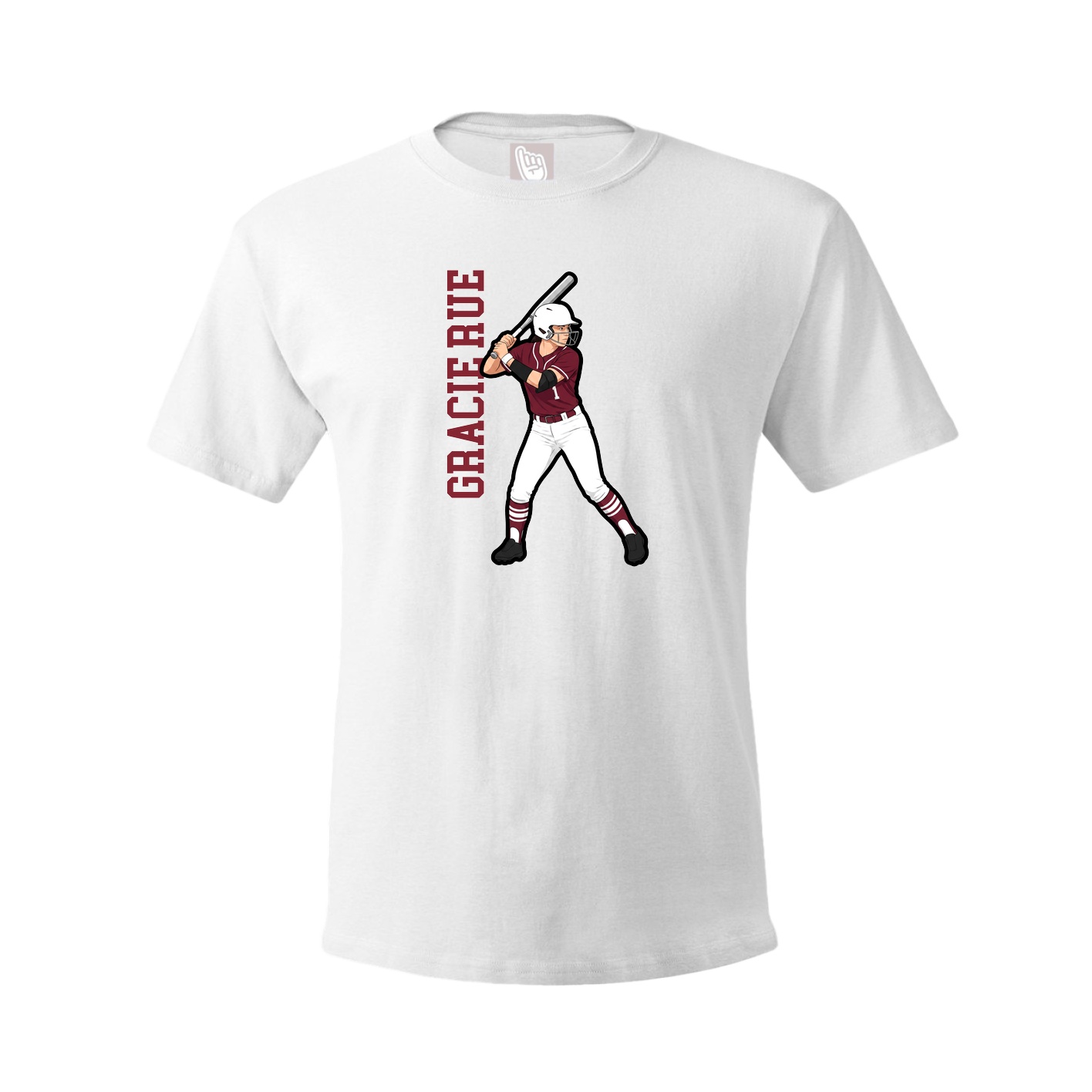 Tee — Name Vertical in White