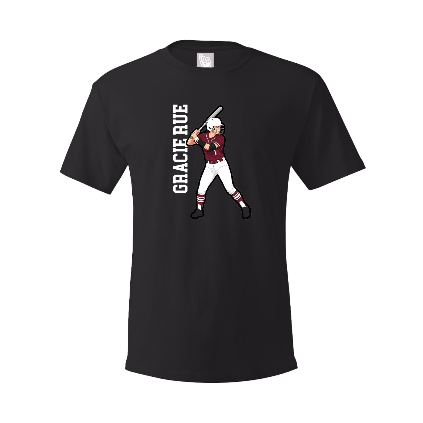 Youth Tee — Name Vertical in Black