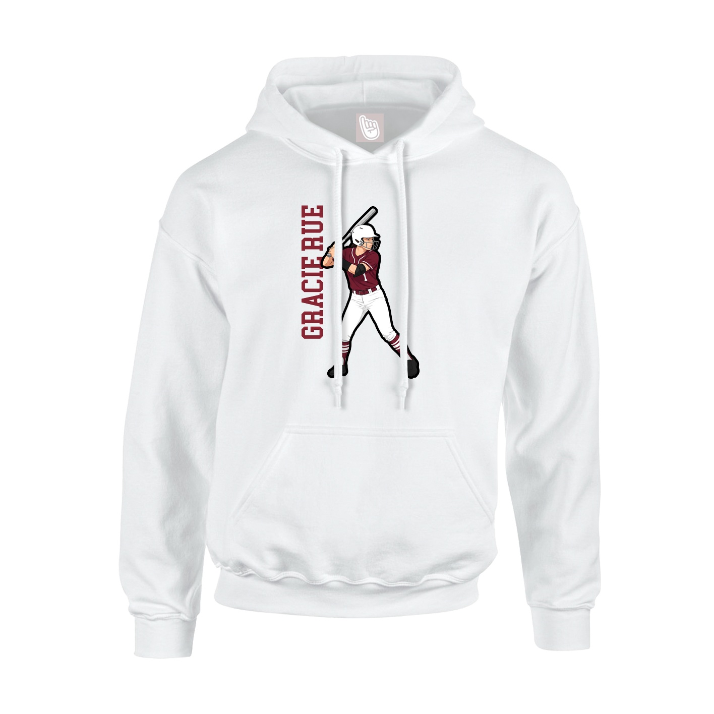Hoodie — Name Vertical in White