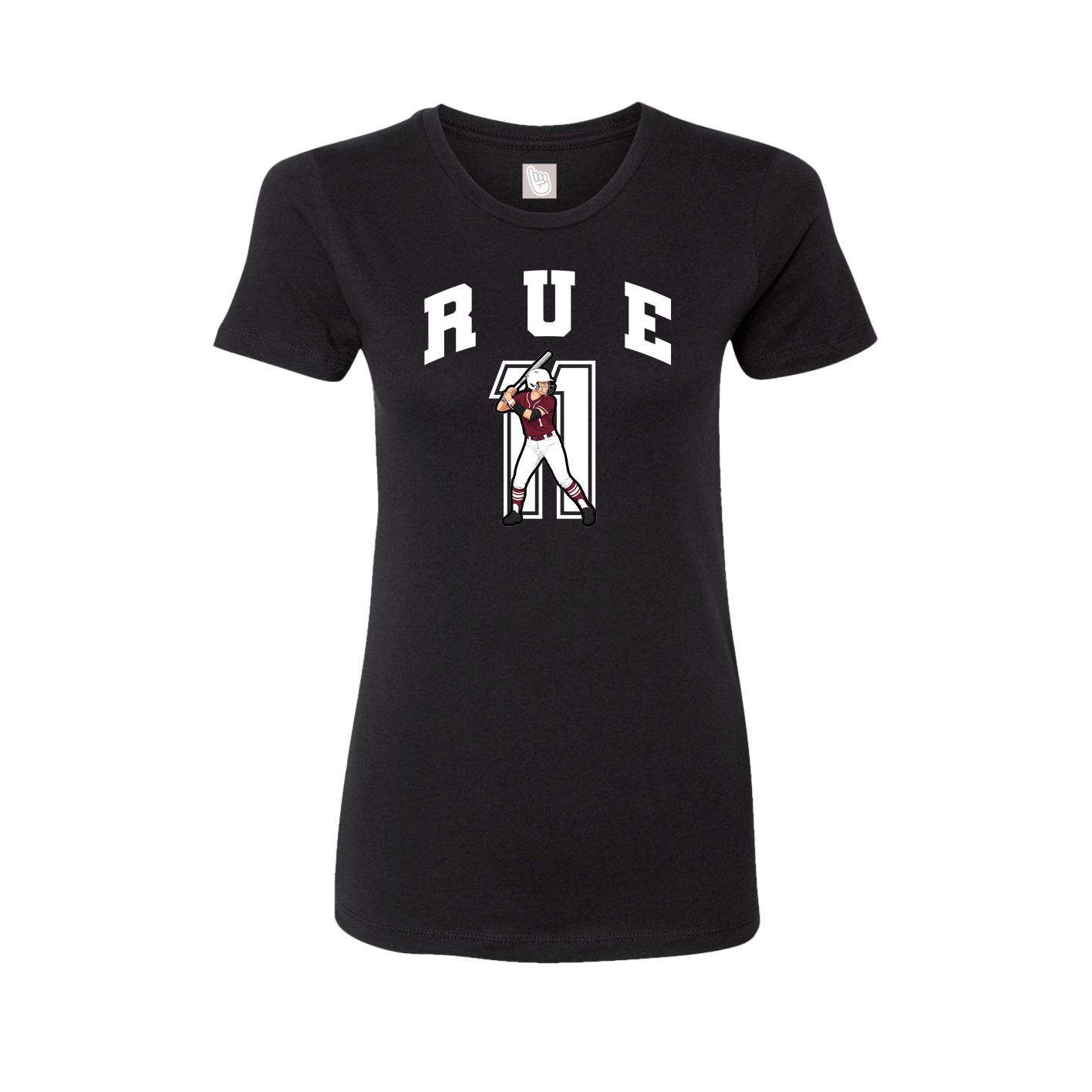 Fitted Women's Tee — Number in Black