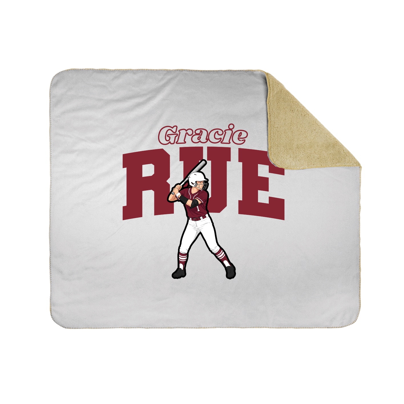 Throw Blanket — Name Arch in White