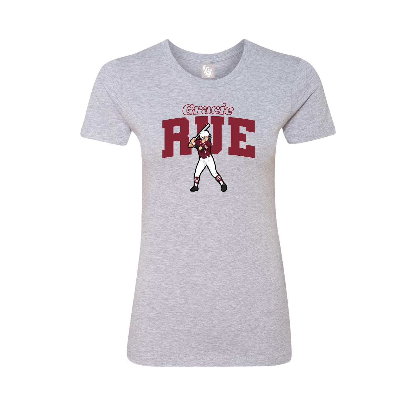 Fitted Women's Tee — Name Arch in Grey