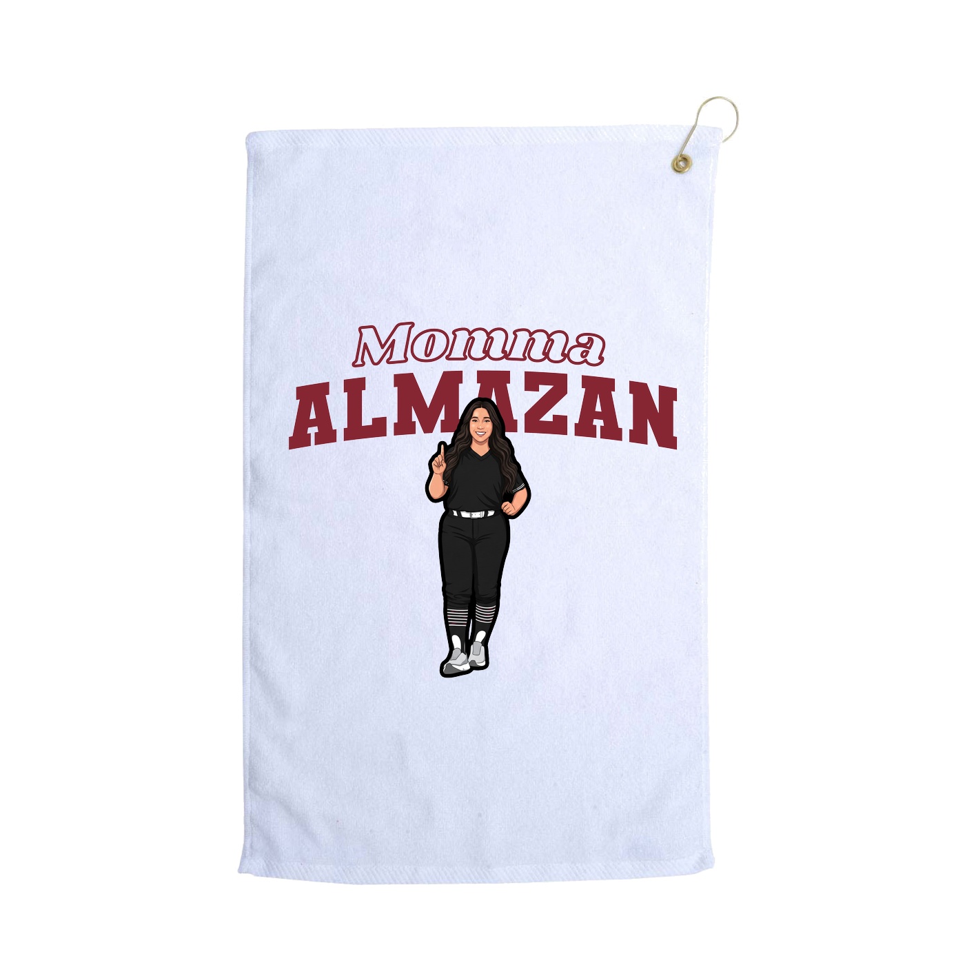 Golf Towel — Mothers Day Block in White