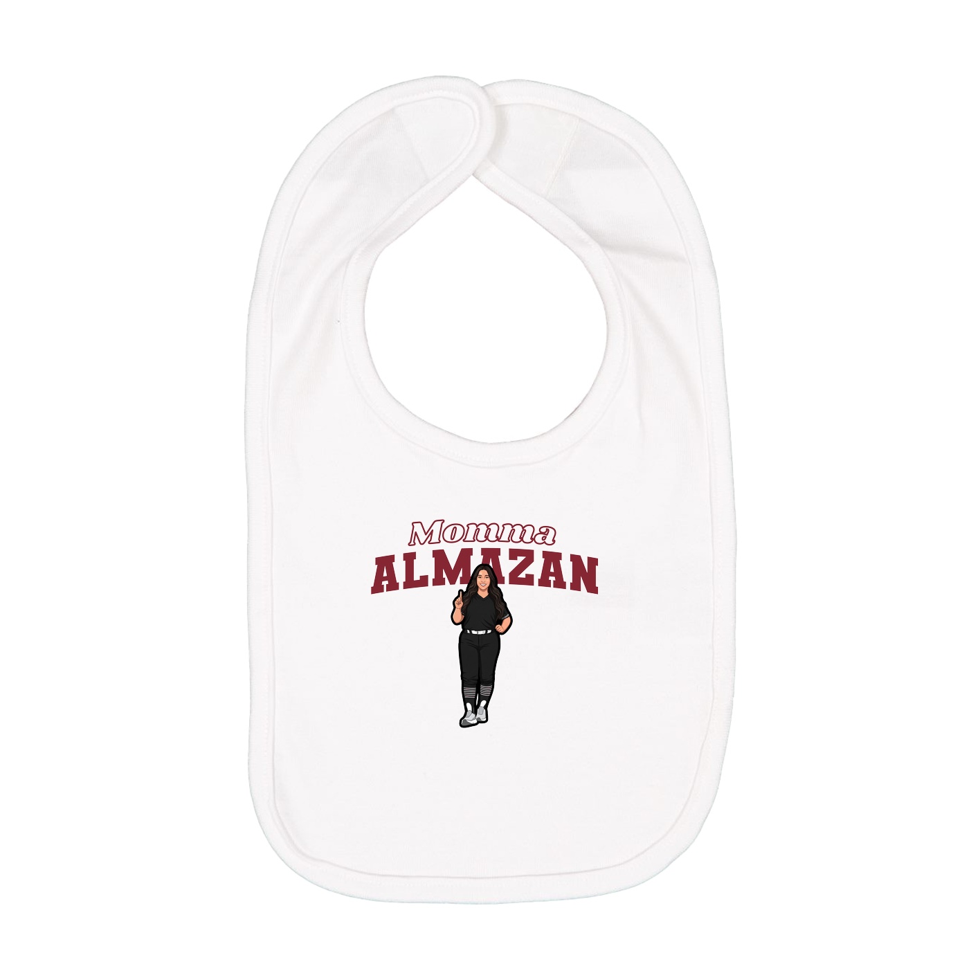 Infant Bib — Mothers Day Block in White