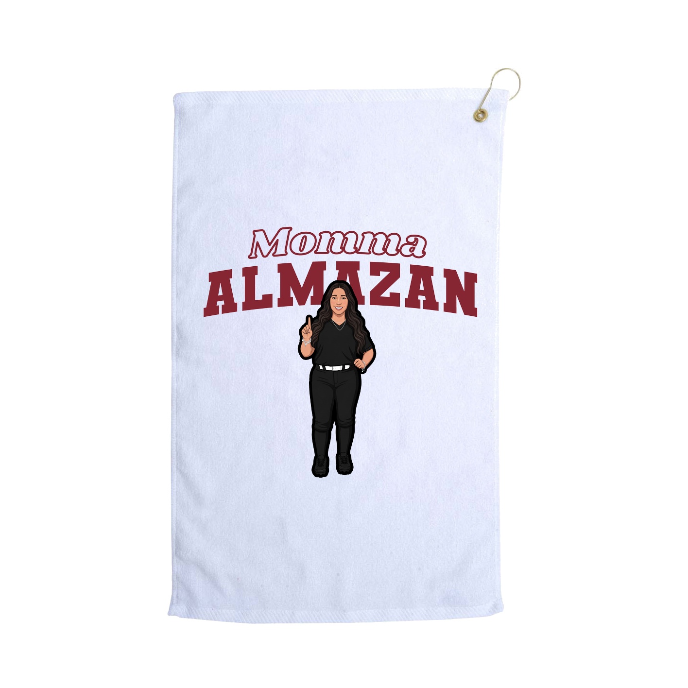 Golf Towel — Mothers Day Block in White