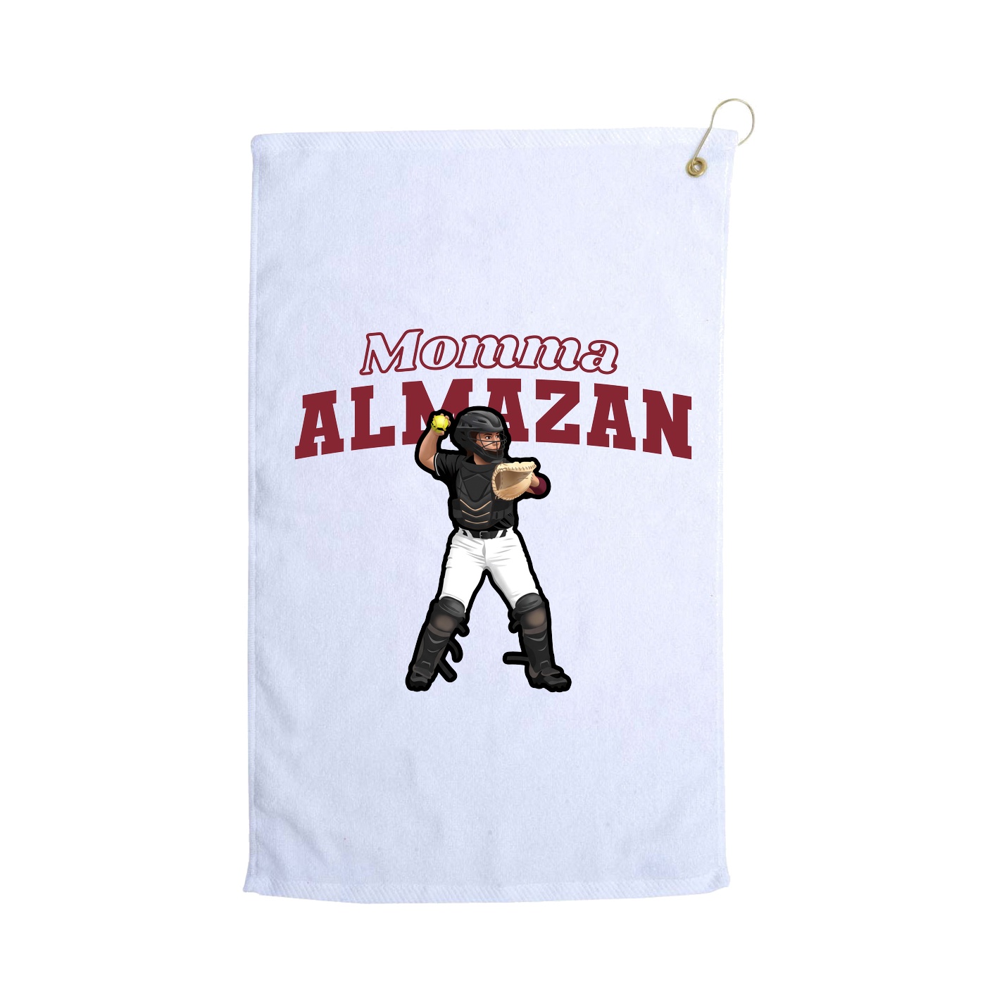 Golf Towel — Mothers Day Block in White