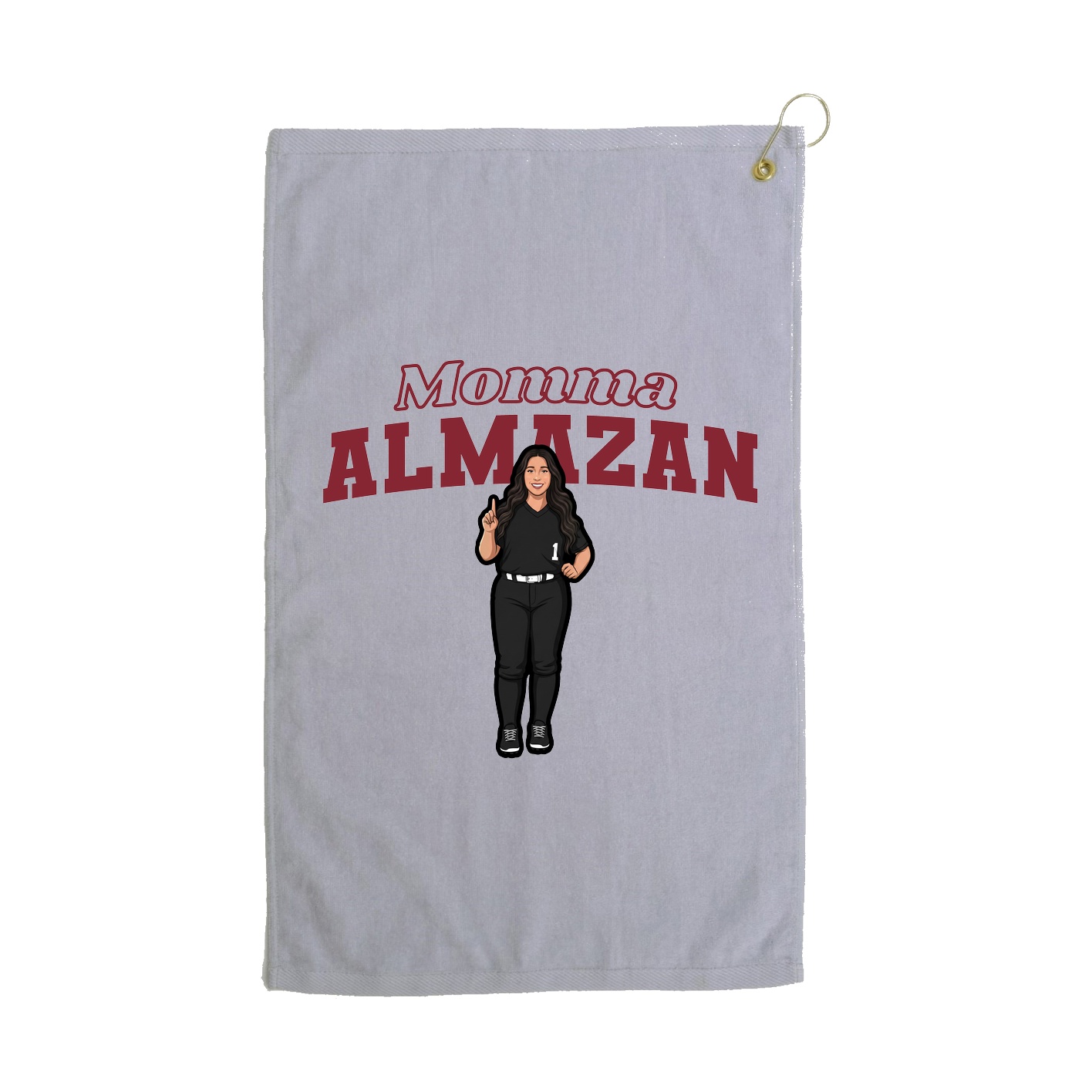 Golf Towel — Mothers Day Block in Grey